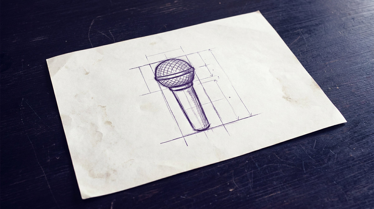 a handheld microphone with a cylindrical handle and a spherical wire mesh grille at the top